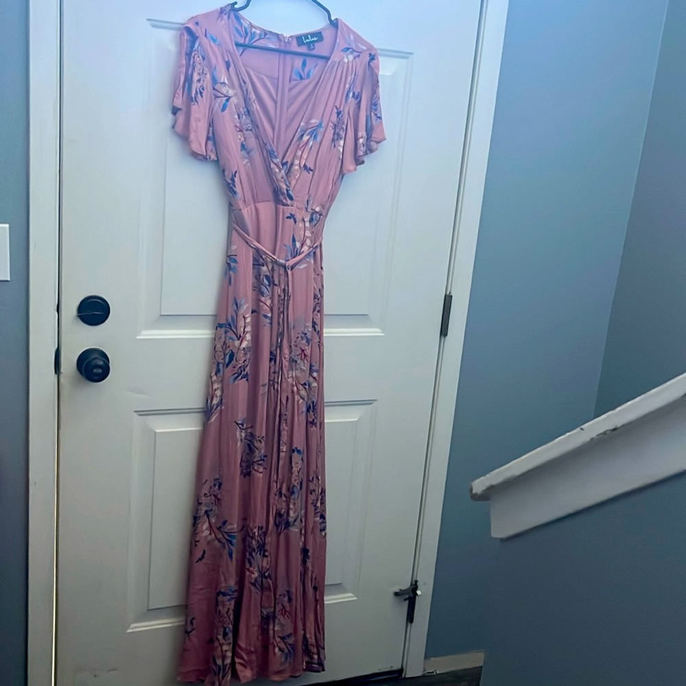 Lulus Floral Pink Maxi Dress - Size Small